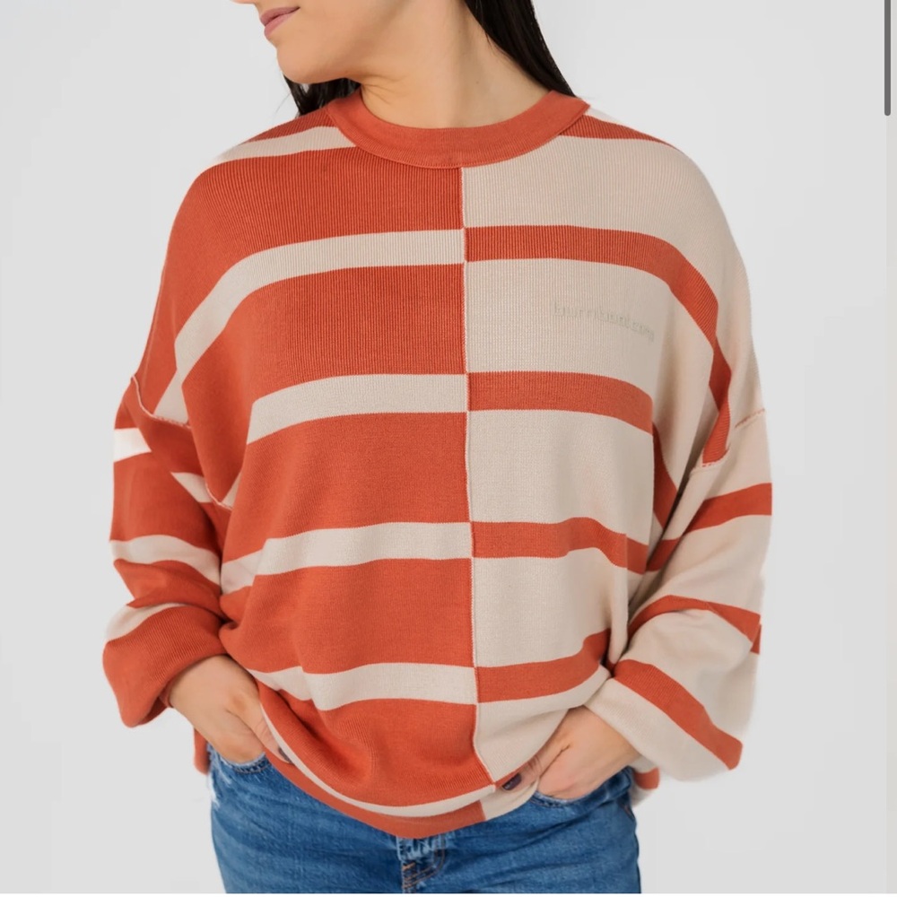 Burn Boot Camp OVERSIZED STRIPED CREWNECK